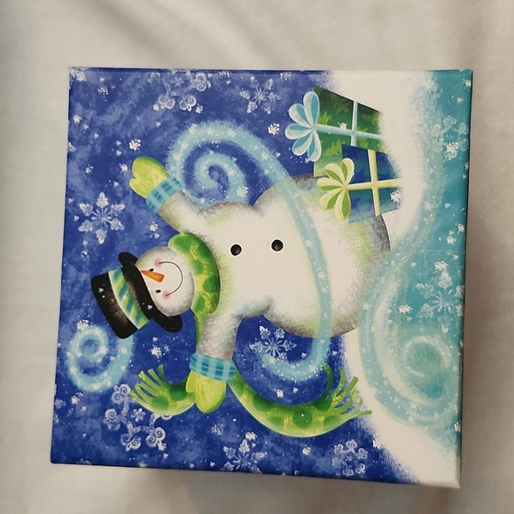 NWOT Swirly Snowman Stacking Holiday Cardboard Boxes - Picture 2 of 16
